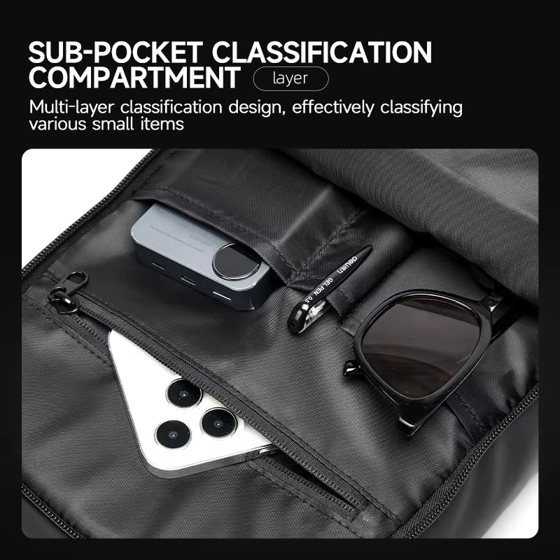 MOYYI Men'S Chest Bags Sports Outdoor Crossbody Bags for Travel Waterproof anti Theft Zipper Chest Sling Bag for Men - MCROONS.COM