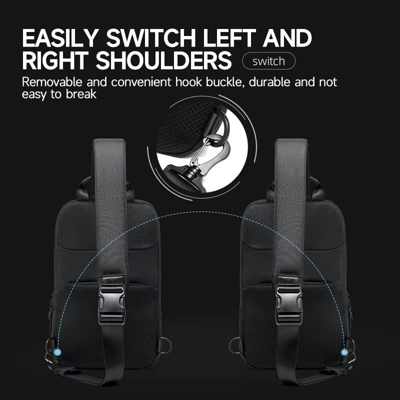 MOYYI Multi - Functional Zipper Chest Bag for Men Travel Men'S Crossbody Bag Anti - Theft Sling Shoulder Bag - MCROONS.COM