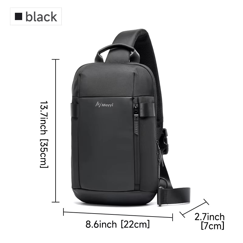 MOYYI Multi - Functional Zipper Chest Bag for Men Travel Men'S Crossbody Bag Anti - Theft Sling Shoulder Bag - MCROONS.COM