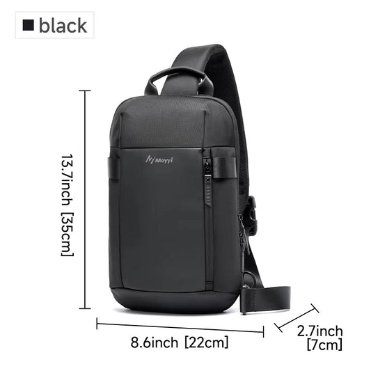 MOYYI Multi - Functional Zipper Chest Bag for Men Travel Men'S Crossbody Bag Anti - Theft Sling Shoulder Bag - MCROONS.COM