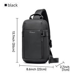 MOYYI Multi-Functional Zipper Chest Bag for Men Travel Men'S Crossbody Bag Anti-Theft Sling Shoulder Bag