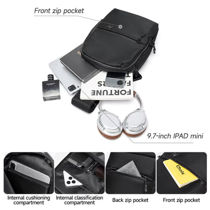 MOYYI Oxford Large Chest Bag for Men Sports Outdoor Sling Chest Bags for Travel Waterproof Men'S Crossbody Shoulder Bag - MCROONS.COM