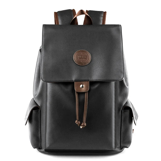 MOYYI PU Leather Bags for Men Waterproof Mochilas Men PU Leather Laptop Backpack - MCROONS.COM