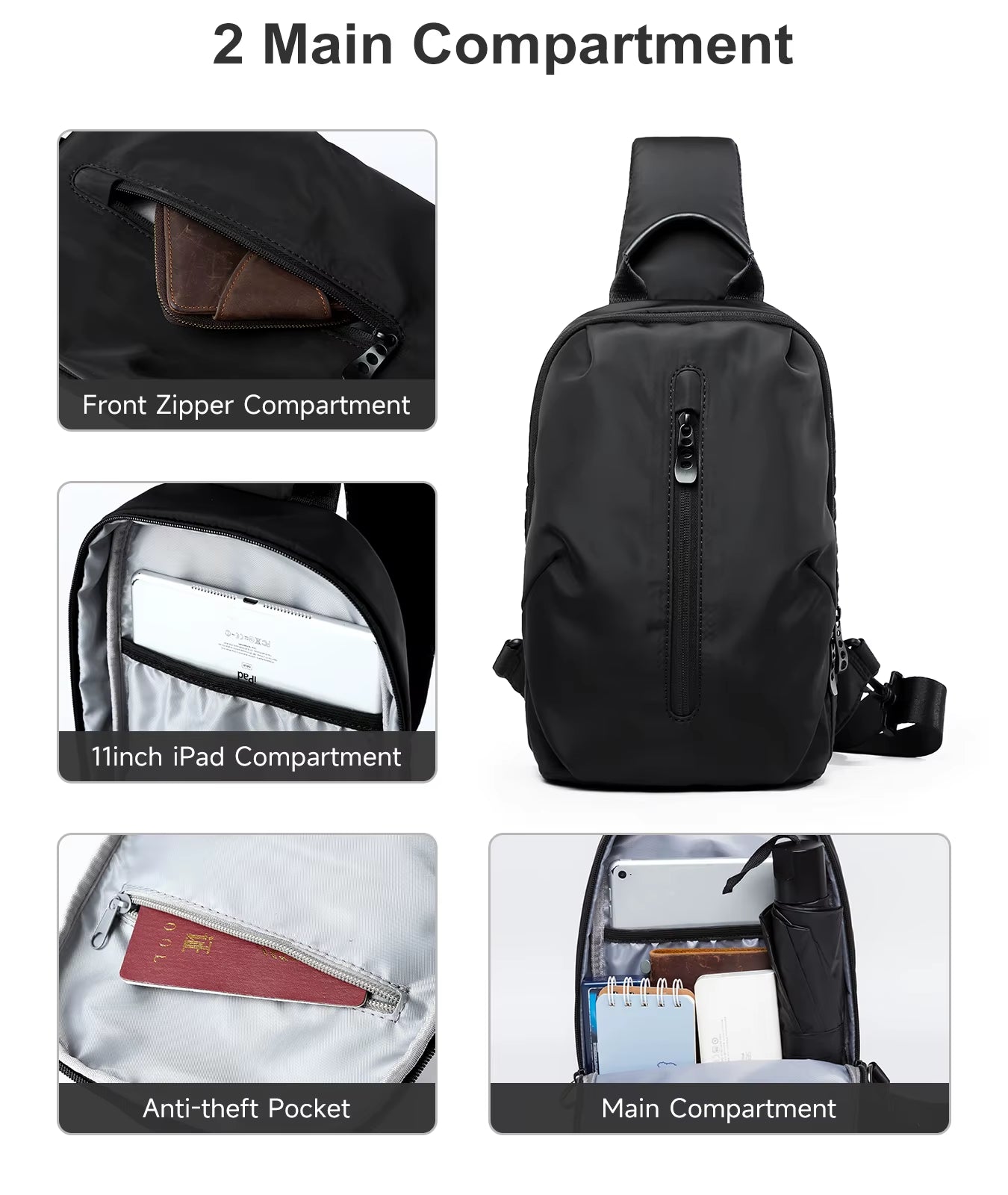 MOYYI Wholesale Waterproof Crossbody Bags for Men Outdoor Chest Sling Bags - MCROONS.COM