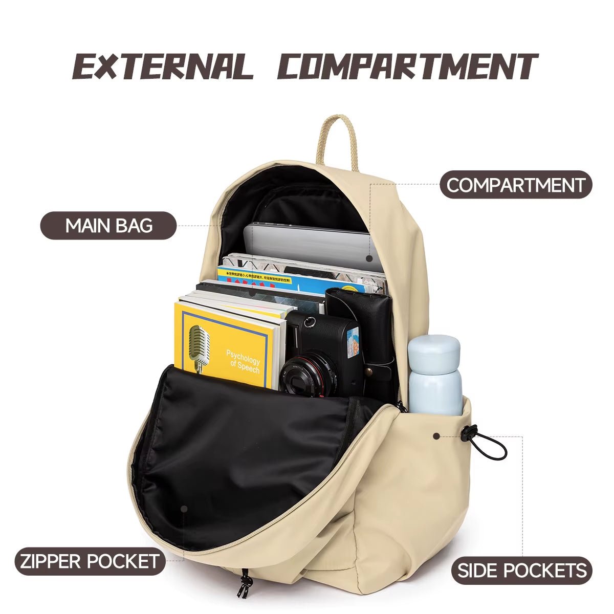 Multifunctional Fashion Large Capacity 15.6 Laptop Backpack Oxford Waterproof Sports Backpack Travel Black Backpack - MCROONS.COM