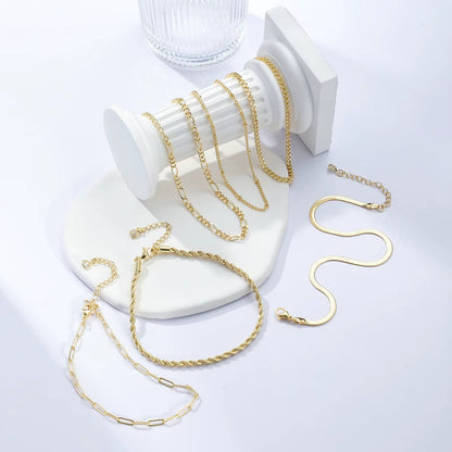 Multy Layer Summer Women'S Ankle Bracelet Fashion 18K Gold Plated Alloy Dainty Jewelry Foot Chain Anklet for Women . - MCROONS.COM