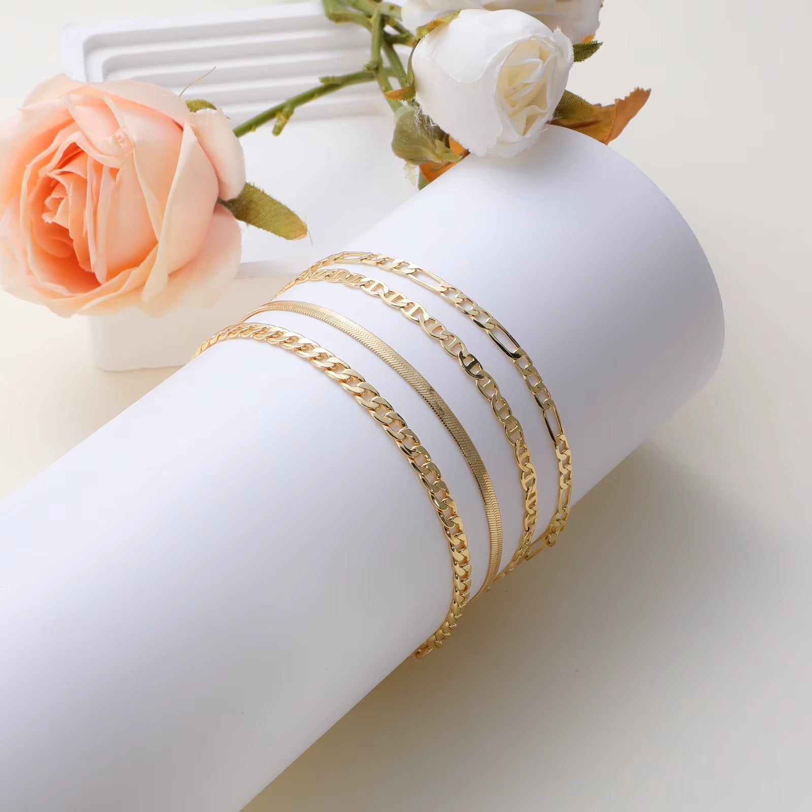 Multy Layer Summer Women'S Ankle Bracelet Fashion 18K Gold Plated Alloy Dainty Jewelry Foot Chain Anklet for Women . - MCROONS.COM