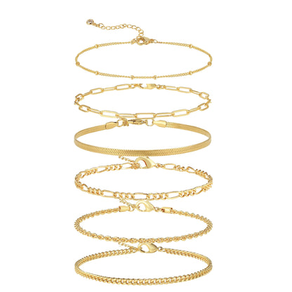 Multy Layer Summer Women'S Ankle Bracelet Fashion 18K Gold Plated Alloy Dainty Jewelry Foot Chain Anklet for Women . - MCROONS.COM