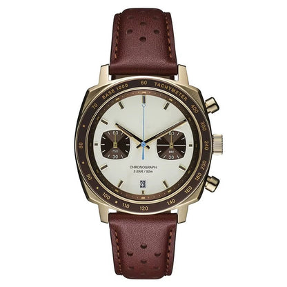 New Stylish OEM ODM Chronograph Watch Cushion Case 316L SS with Genuine Leather Strap. - MCROONS.COM