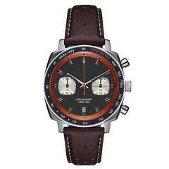New Stylish OEM ODM Chronograph Watch Cushion Case 316L SS with Genuine Leather Strap.