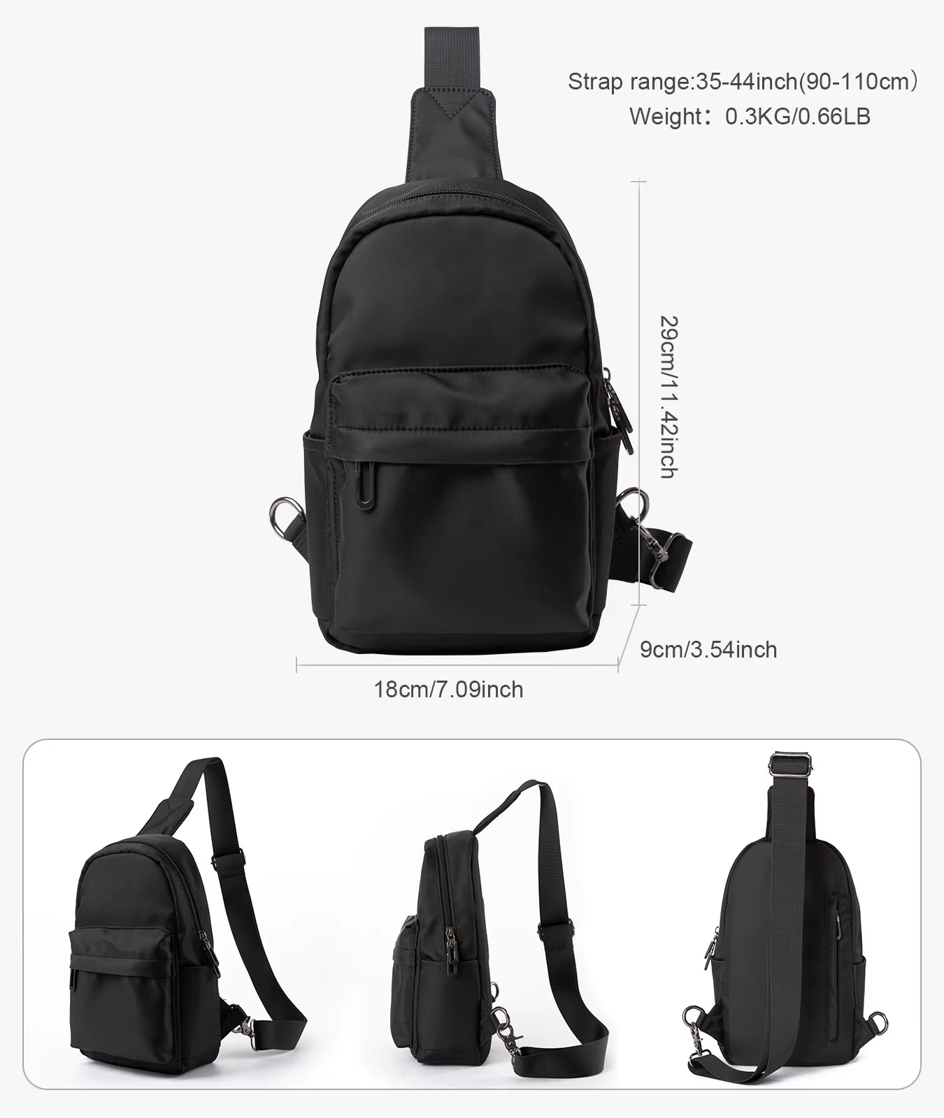 Newest No Logo Pure Waterproof Chest Bag Travel Siger Shoulder Bag School Chest Sling Bag for Women Men - MCROONS.COM