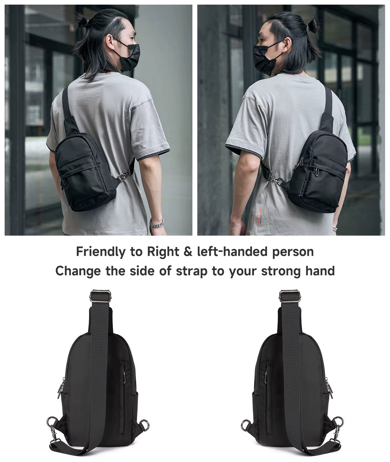 Newest No Logo Pure Waterproof Chest Bag Travel Siger Shoulder Bag School Chest Sling Bag for Women Men - MCROONS.COM