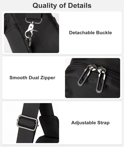 Newest No Logo Pure Waterproof Chest Bag Travel Siger Shoulder Bag School Chest Sling Bag for Women Men - MCROONS.COM