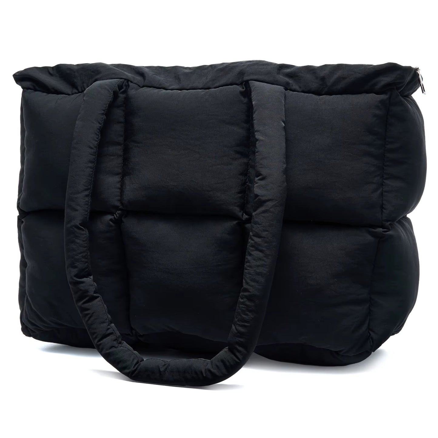 Newest Women'S Tote Puffer Bag Waterproof Black Lady Handbags Winter Cotton Padded Quilted Shoulder Crossbody Bag for Women - MCROONS.COM