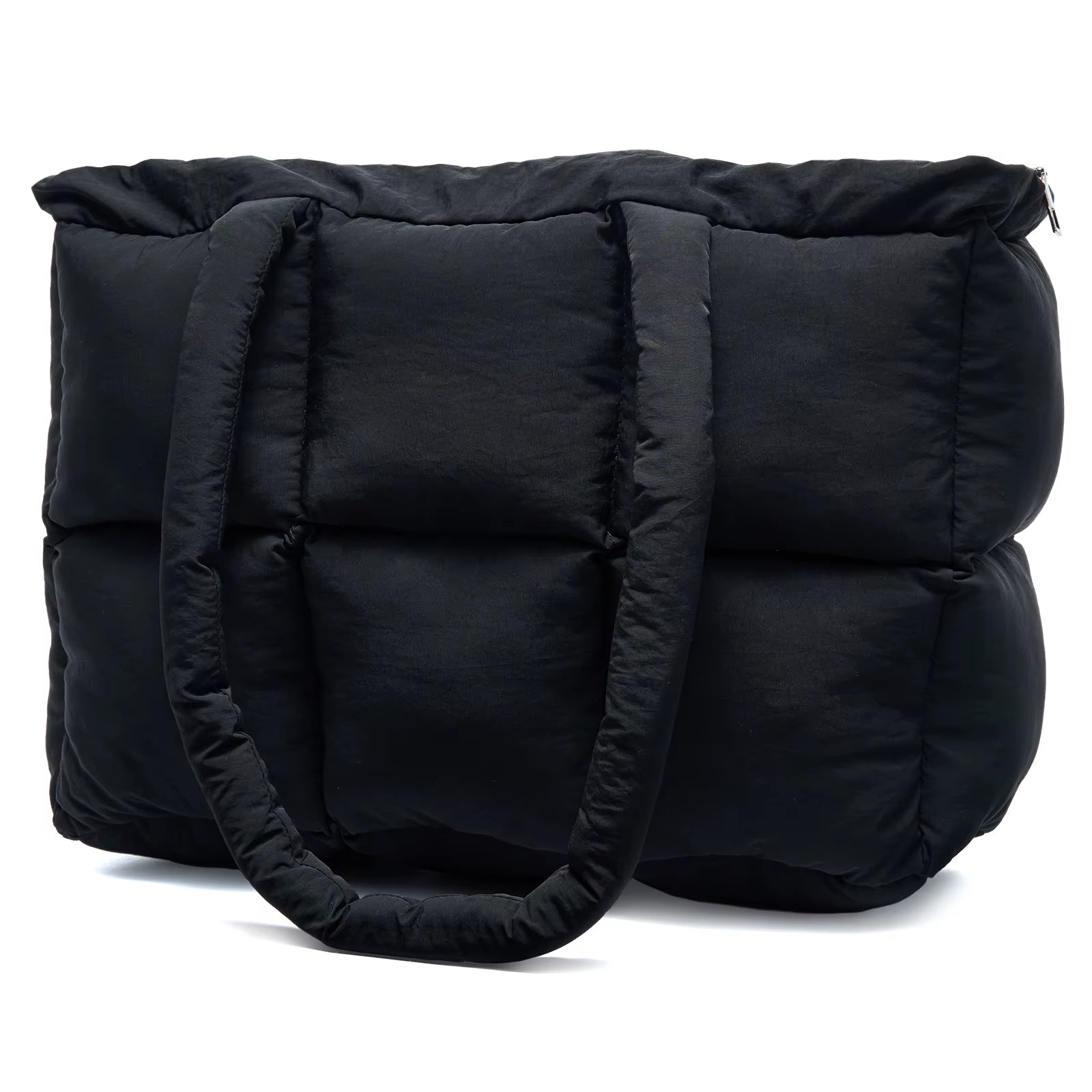 Newest Women'S Tote Puffer Bag Waterproof Black Lady Handbags Winter Cotton Padded Quilted Shoulder Crossbody Bag for Women - MCROONS.COM