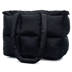 Newest Women'S Tote Puffer Bag Waterproof Black Lady Handbags Winter Cotton Padded Quilted Shoulder Crossbody Bag for Women