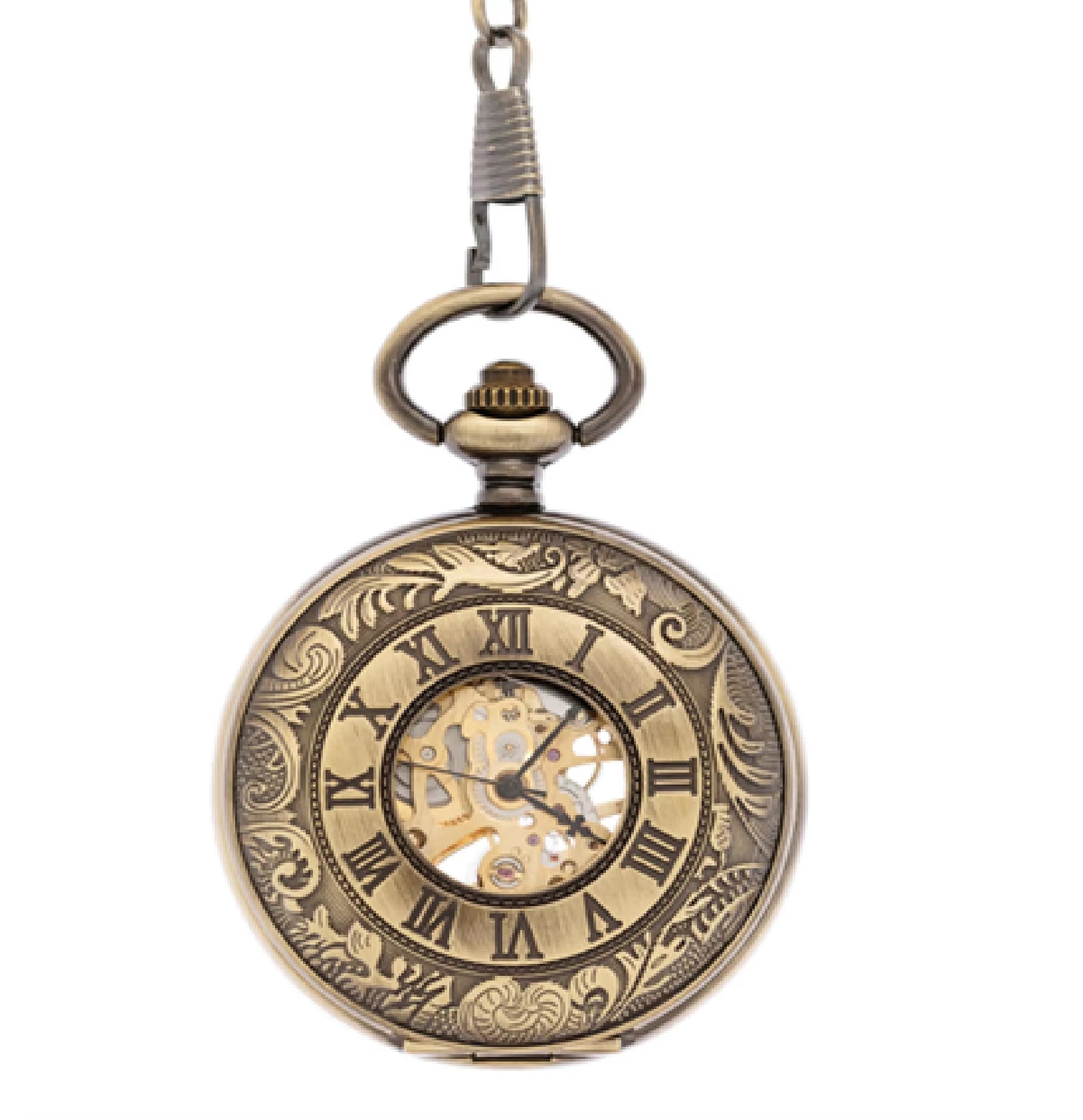 Ntique Style Bronze Pendant Watch with Asymmetrical Dial and Ornate Openwork Case Design for Men Available at Wholesale Prices - MCROONS.COM