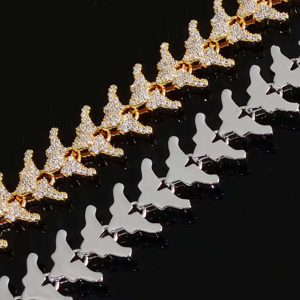 NUOYA Full Iced Out Arrow Link Bracelet 16Mm Silver Plated with Elastic Clasp Micro Pave Zircon Design Hip Hop Fine Jewelry - MCROONS.COM