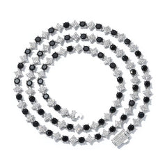 NUOYA Iced Out Tennis Chain Necklace 6Mm Spring Lock Clasp round Zircon Star Design Sparkling Diamond Hip Hop Jewelry