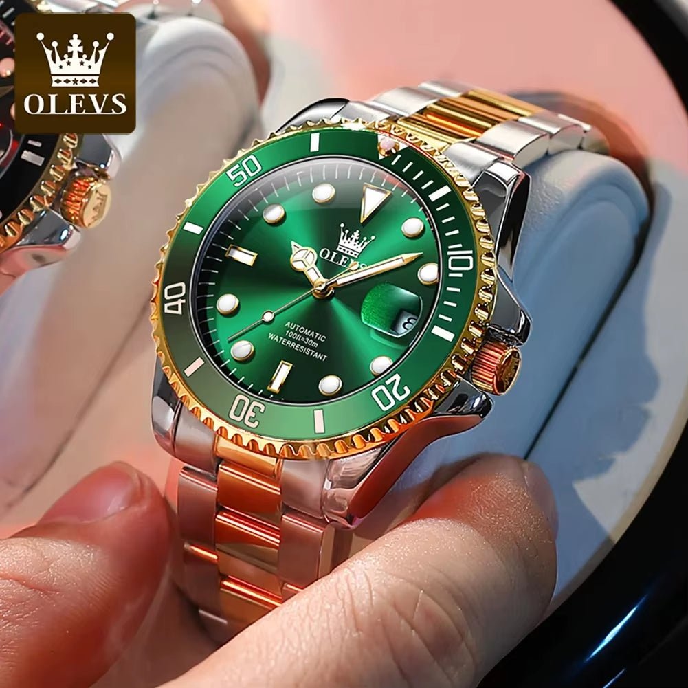 OLEVS 6650 Men'S Watch Top Diving Sports Men'S Automatic Mechanical Watch Fashion Business Date Waterproof Luminous Watch - MCROONS.COM
