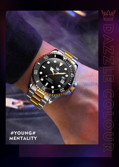 OLEVS 6650 Men'S Watch Top Diving Sports Men'S Automatic Mechanical Watch Fashion Business Date Waterproof Luminous Watch - MCROONS.COM