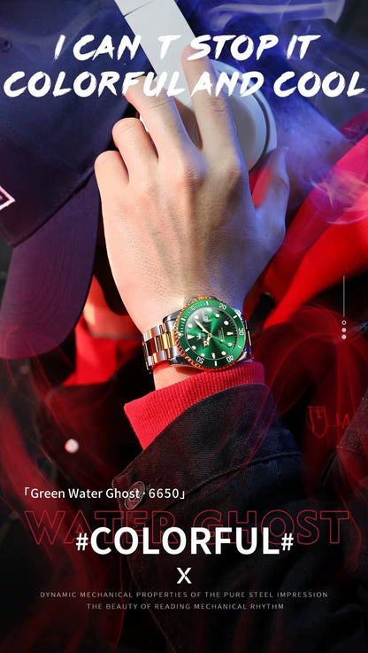 OLEVS 6650 Men'S Watch Top Diving Sports Men'S Automatic Mechanical Watch Fashion Business Date Waterproof Luminous Watch - MCROONS.COM