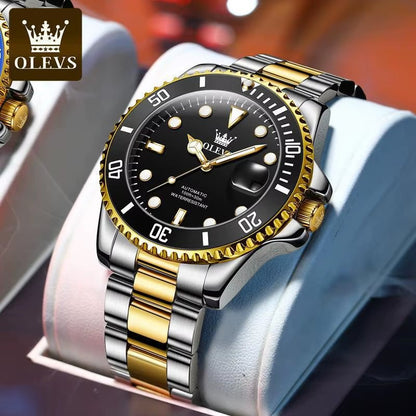 OLEVS 6650 Men'S Watch Top Diving Sports Men'S Automatic Mechanical Watch Fashion Business Date Waterproof Luminous Watch - MCROONS.COM
