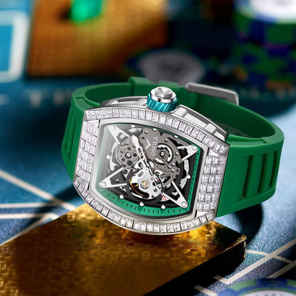 ONOLA 3838F Automatic Mechanical Wristwatch Skeleton Waterproof Watches Fashion Casual Sport Luminous Watch Men - MCROONS.COM