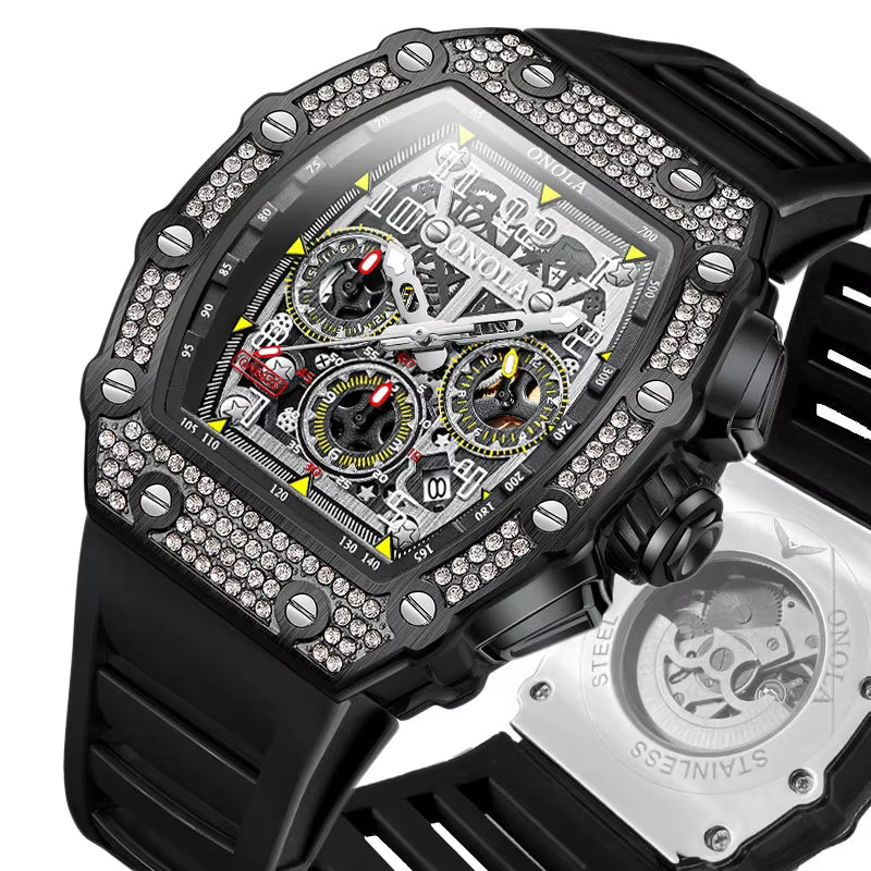 ONOLA 6826D Top Brand Automatic Watch Sports Waterproof Men Watches Quality Wrist Chronograph Mechanical Watches Custom Logo - MCROONS.COM