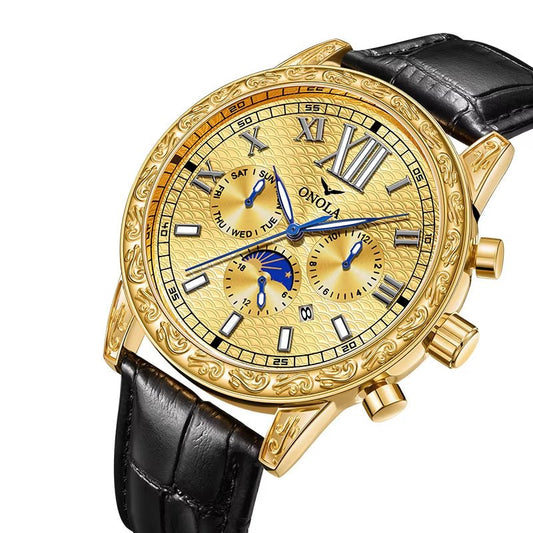 ONOLA 6834 Brand Luxury Mechanical Watches Steel Band Analog Wrist Watch Automatic Watch for Men - MCROONS.COM