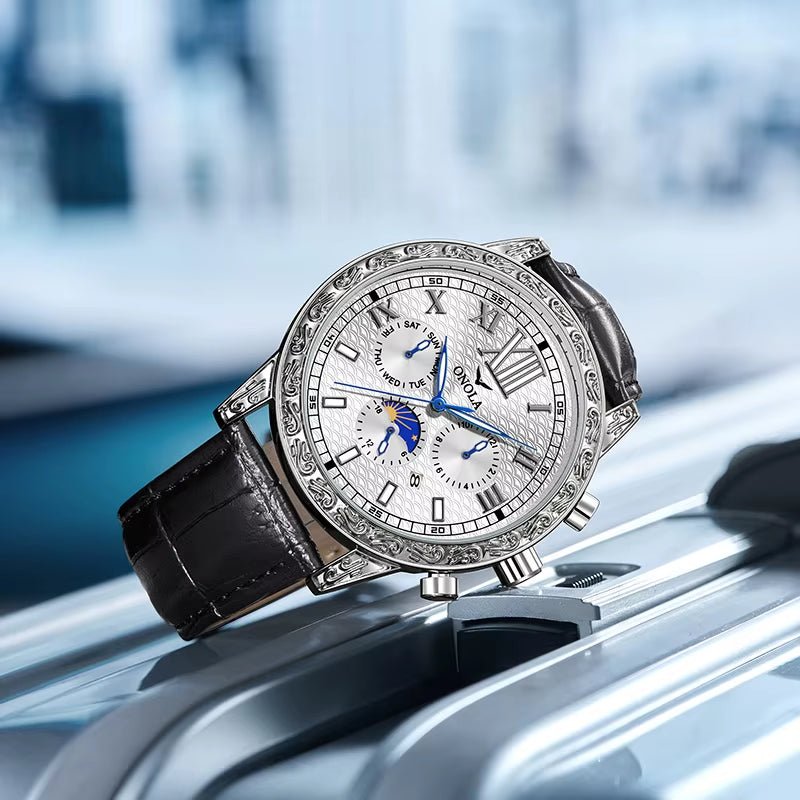 ONOLA 6834 Brand Luxury Mechanical Watches Steel Band Analog Wrist Watch Automatic Watch for Men - MCROONS.COM