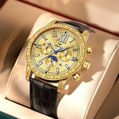 ONOLA 6834 Brand Luxury Mechanical Watches Steel Band Analog Wrist Watch Automatic Watch for Men - MCROONS.COM