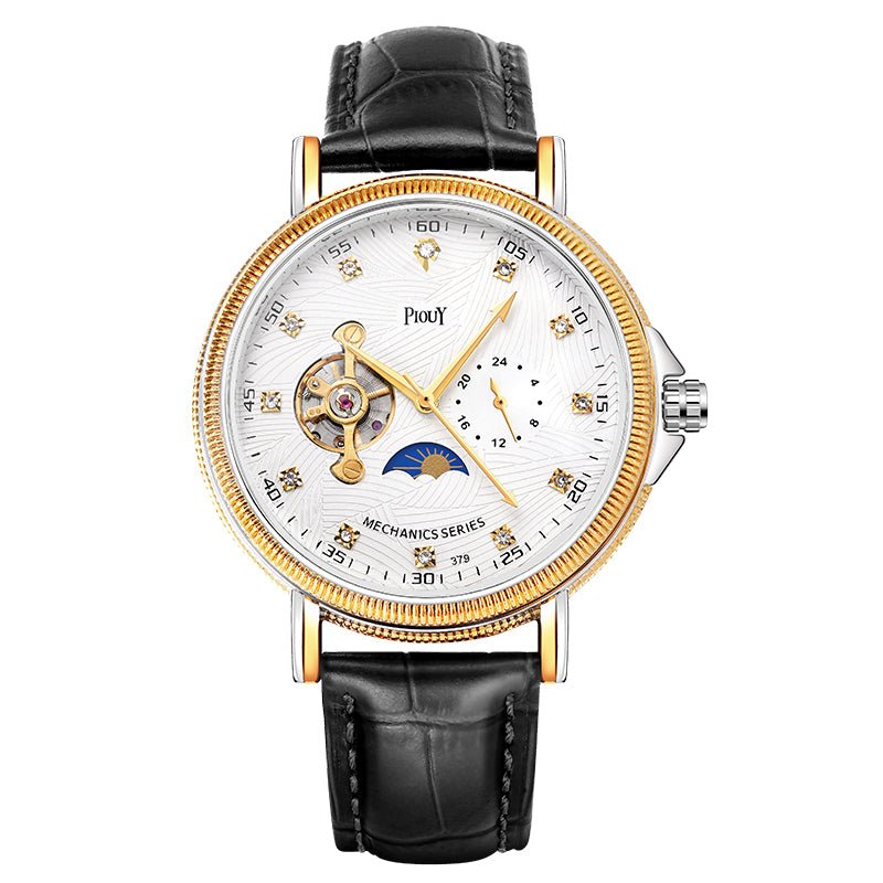PIOUY D Reloj Fashion Men Watches 2023 Custom Logo Moon Phase Skeleton Mechanical Watches Men Luxury Automatic Watch - MCROONS.COM