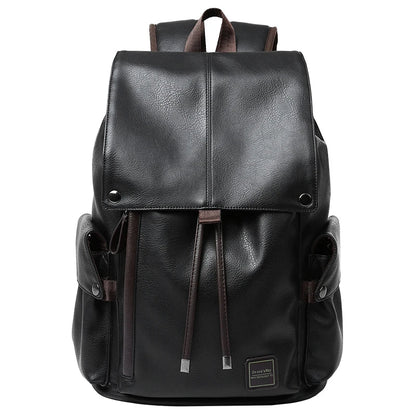PU Leather Backpack Outdoor School College Bag for Men Laptop Leather Backpack - MCROONS.COM