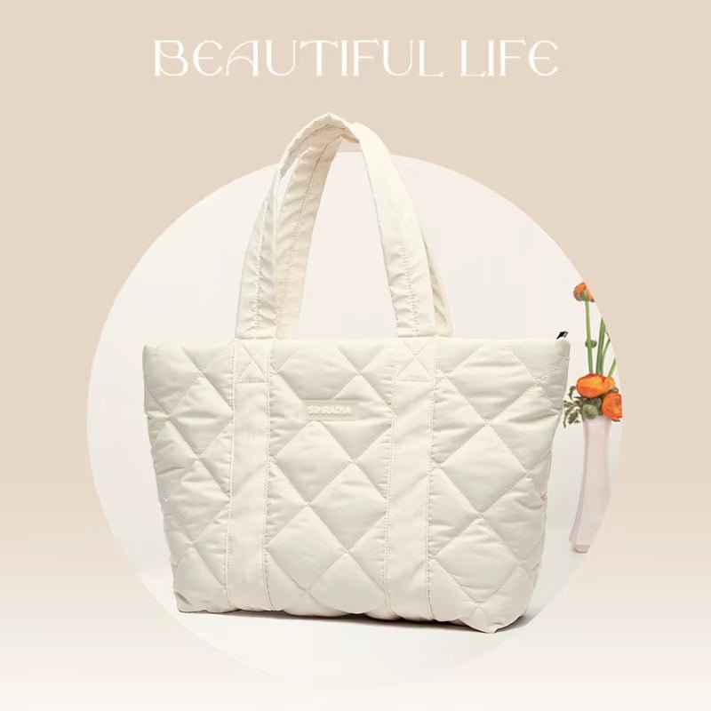 Puffy Bag Lightweight Quilted Tote Bags Puffy Shoulder Bag for Women Crossbody Purse Padded Handbag - MCROONS.COM