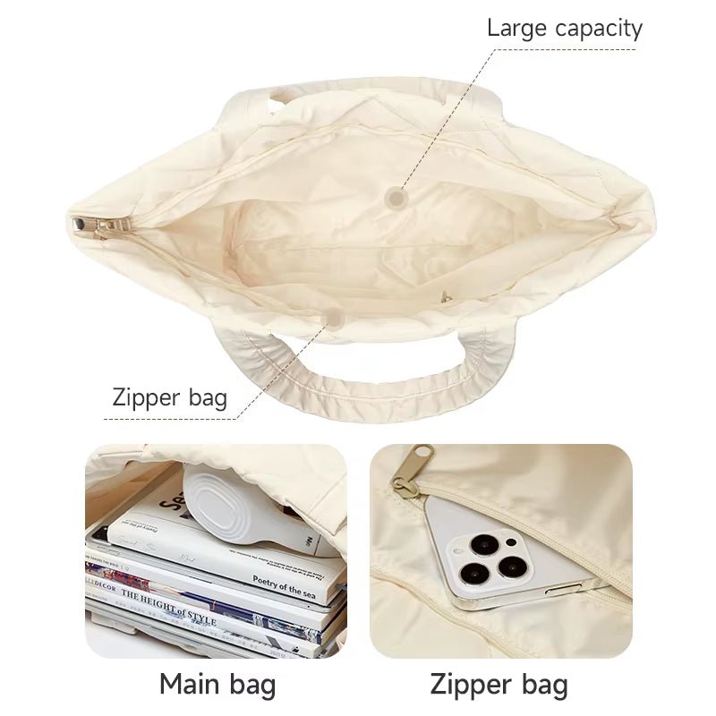 Puffy Bag Lightweight Quilted Tote Bags Puffy Shoulder Bag for Women Crossbody Purse Padded Handbag - MCROONS.COM