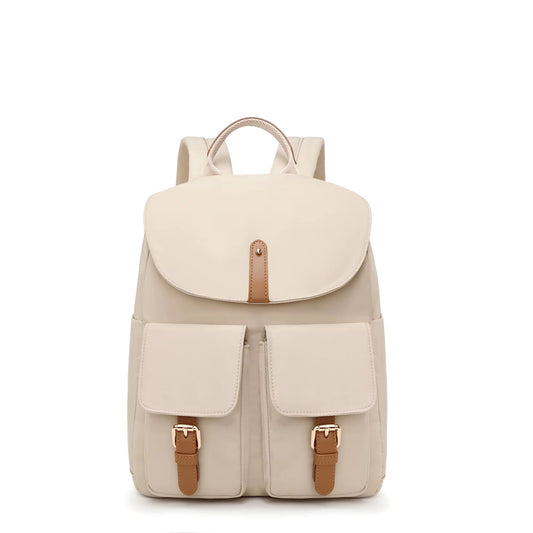 Simradia Anti - Theft Casual Nylon Beige Ladies Backpacks for Women Travel Backpack - MCROONS.COM