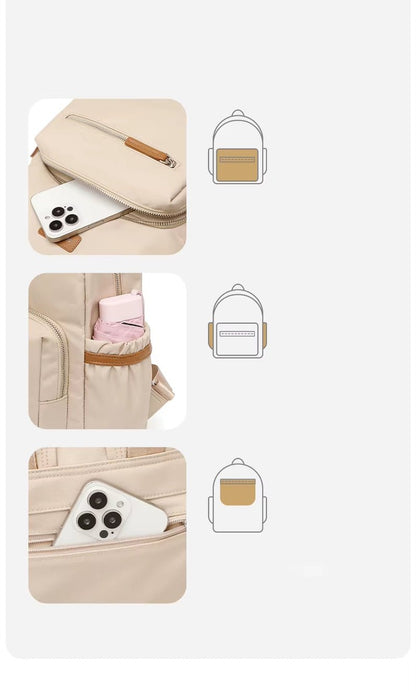 Simradia Fashionable 14 Inch Ladies' Laptop Backpack Waterproof PVC Leather with Zipper Closure Polyester Lining for Outdoor - MCROONS.COM