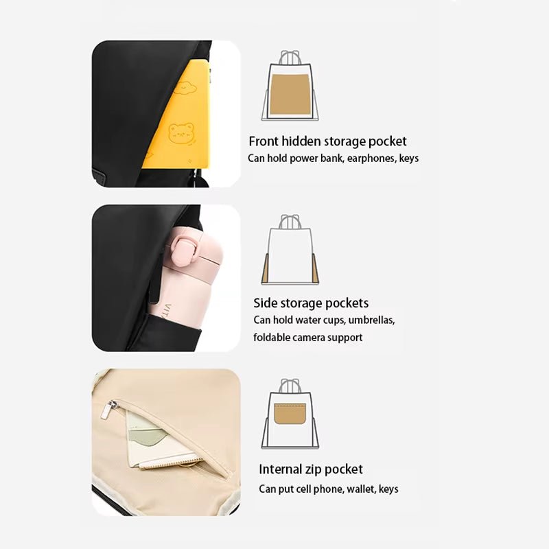 Simradia Small Black Women Causal Backpacks Oxford Waterproof Backpack for Women Outdoor School Bag Rucksack Ladies - MCROONS.COM