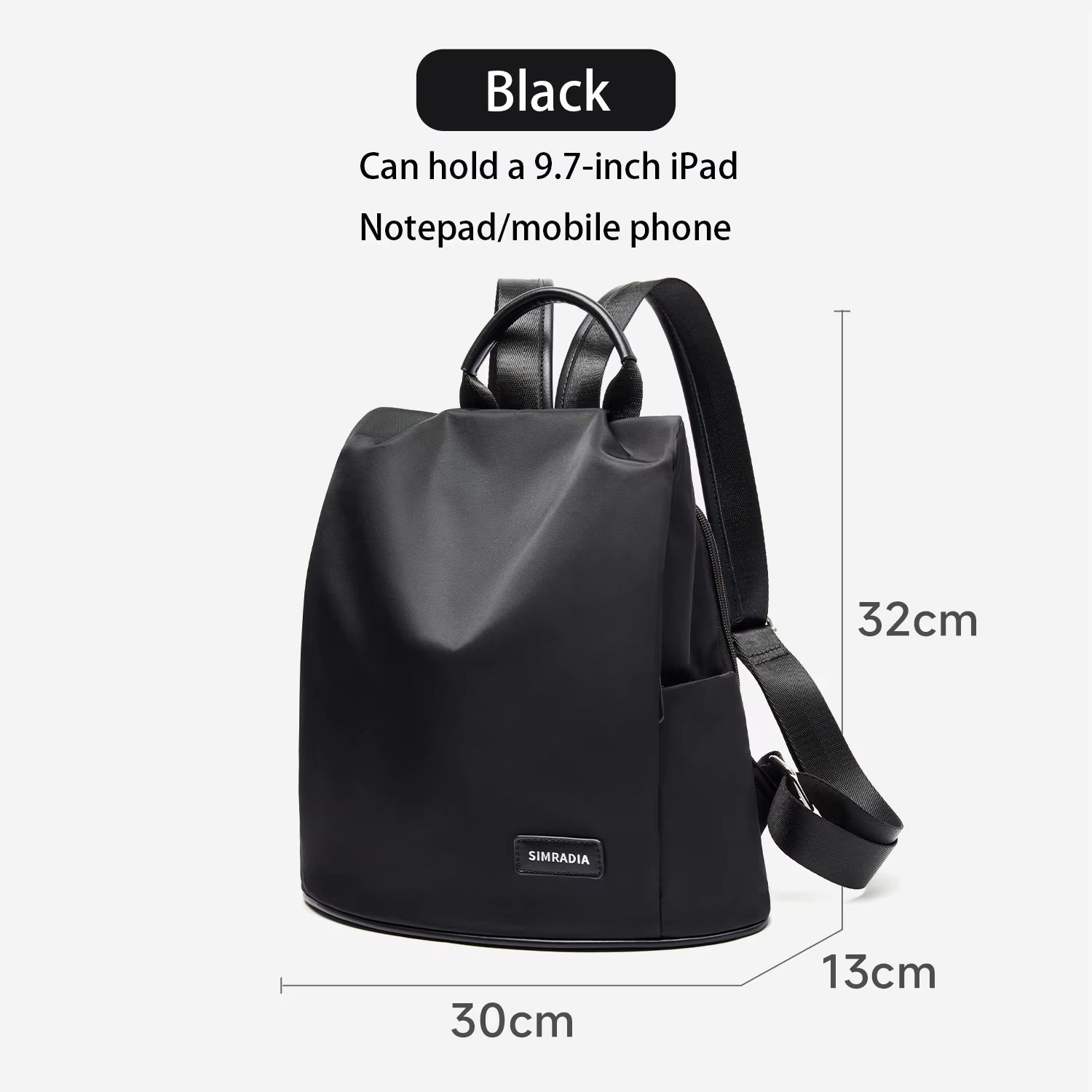 Simradia Small Black Women Causal Backpacks Oxford Waterproof Backpack for Women Outdoor School Bag Rucksack Ladies - MCROONS.COM