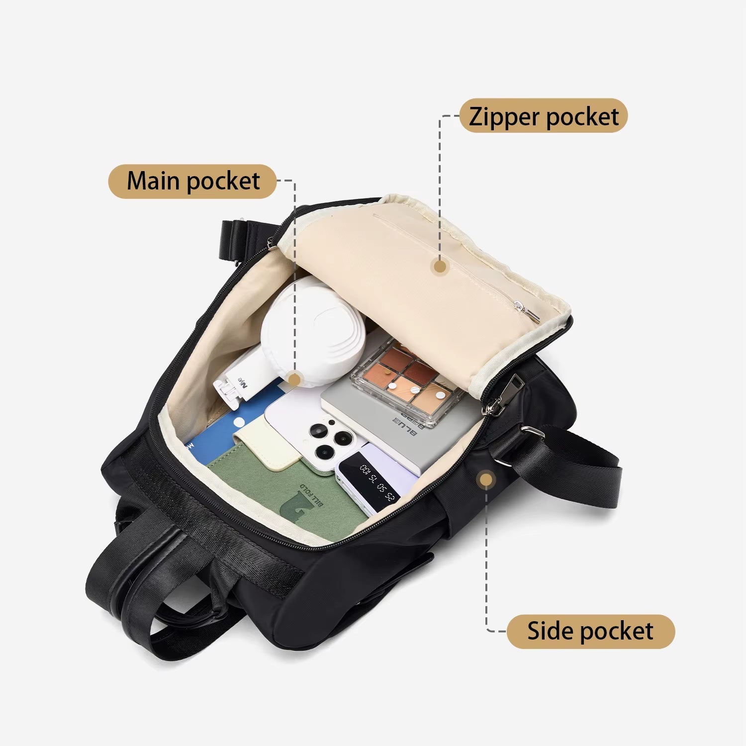 Simradia Small Black Women Causal Backpacks Oxford Waterproof Backpack for Women Outdoor School Bag Rucksack Ladies - MCROONS.COM