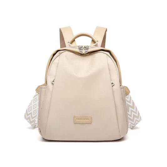 Simradia Women'S Backpack Khaki Oxford Shoulder Bag with Embroidered Textured Webbing for Women Waterproof Travel Bags Lady - MCROONS.COM