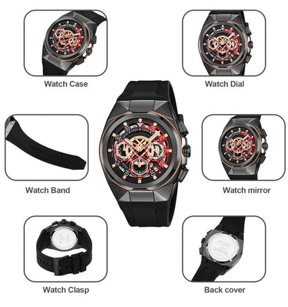 SKMEI Wholesale Luxury Silica Skeleton Analog Wrist Quartz Watch for Men Wristwatches Reloj Para Hombre - MCROONS.COM