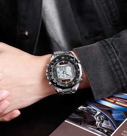 Skmei Wholesale Solar Watches Men Analog Digital Stainless Steel Wristwatches 1493 - MCROONS.COM