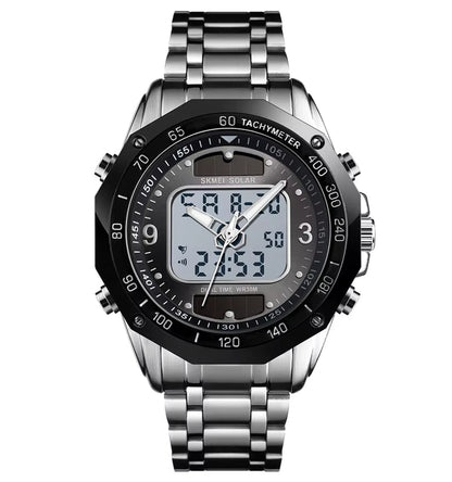Skmei Wholesale Solar Watches Men Analog Digital Stainless Steel Wristwatches 1493 - MCROONS.COM