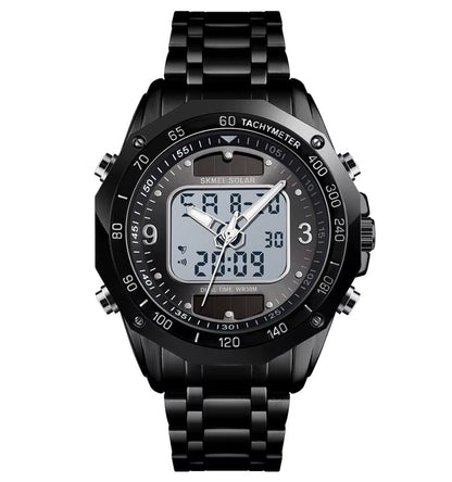 Skmei Wholesale Solar Watches Men Analog Digital Stainless Steel Wristwatches 1493 - MCROONS.COM