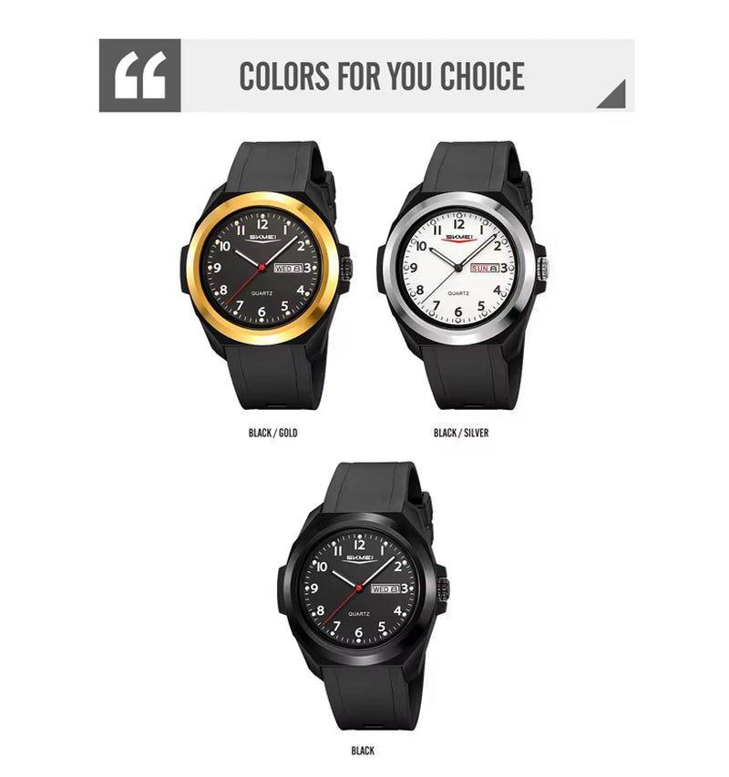 Stainless Steel Circle Plastic Strap Men Large Case Wholesale Factory Customize Your Logo Analog Watch for Men - MCROONS.COM
