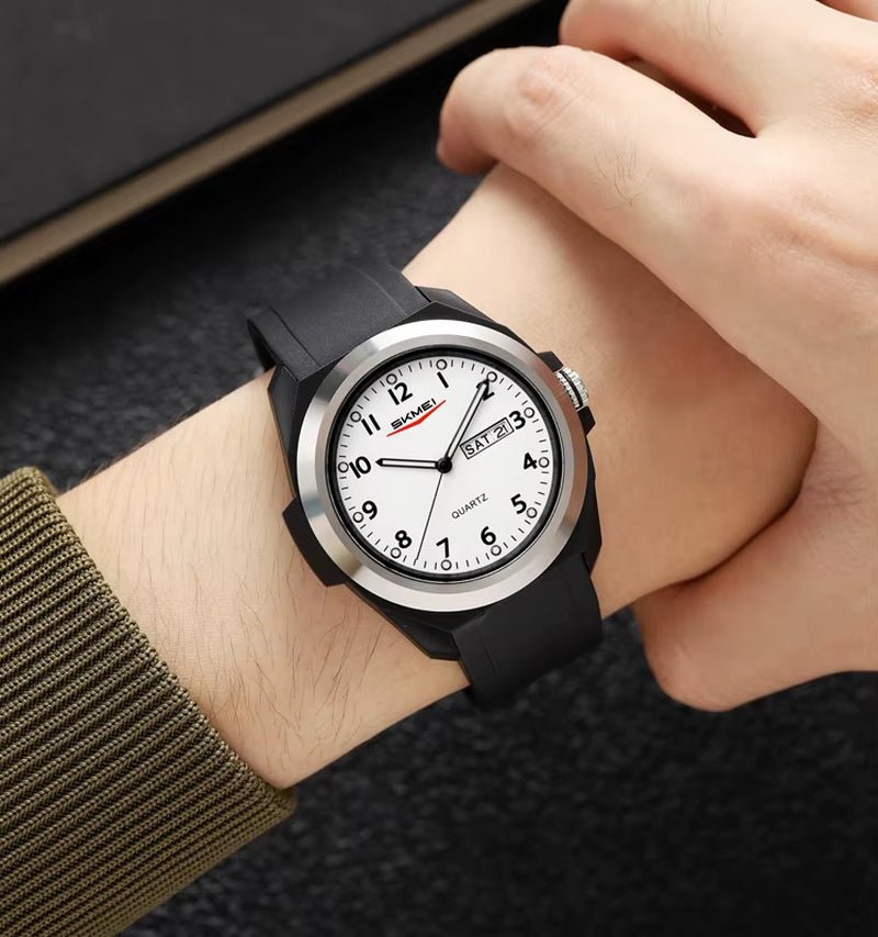 Stainless Steel Circle Plastic Strap Men Large Case Wholesale Factory Customize Your Logo Analog Watch for Men - MCROONS.COM