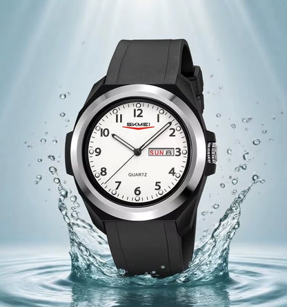 Stainless Steel Circle Plastic Strap Men Large Case Wholesale Factory Customize Your Logo Analog Watch for Men - MCROONS.COM