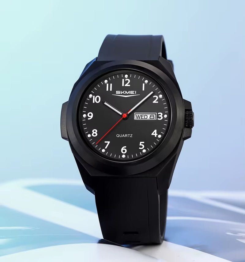 Stainless Steel Circle Plastic Strap Men Large Case Wholesale Factory Customize Your Logo Analog Watch for Men - MCROONS.COM